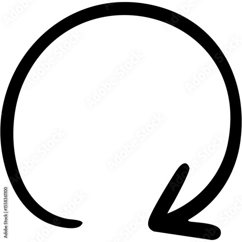 一本線の手書き矢印のイラスト20（黒）