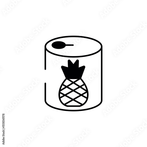Pineapple Can icon design with white background stock illustration