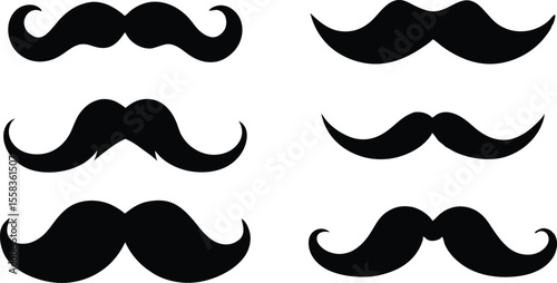 black mustache icon silhouette.