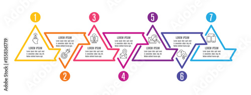 7 Steps Infographic : Workflow, Diagram, Report, Web Design.