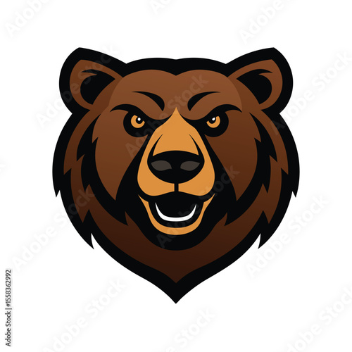 Brown bear head mascot logo graphic grizzly bear animal 1