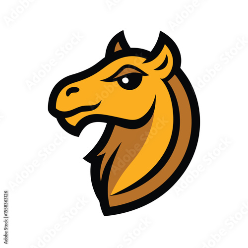 Camel head mascot logo graphic vector