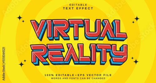 Editable text style effect - Virtual Reality text style theme.
