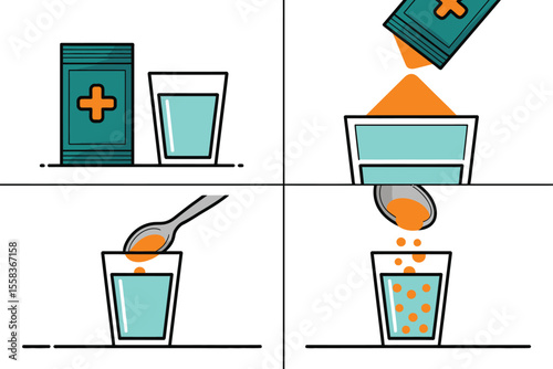 Dissolving a Medicine Packet in Water Step-by-Step