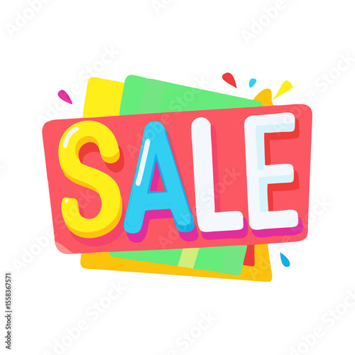 Colored vector icon of a colorful sale sign, symbolizing discounts, promotions, and special offers in shopping and retail settings