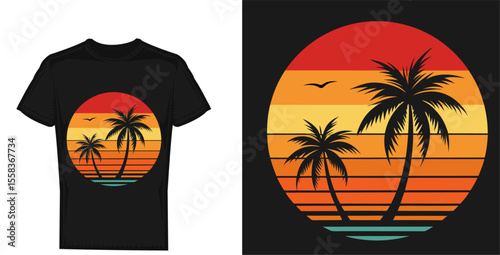 Summer retro t-shirt design for men and women. summer beach vacation t-shirts, summer surfing t-shirt vector design. Retro vintage t-shirt design. Custom t-shirt design