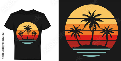 Summer retro t-shirt design for men and women. summer beach vacation t-shirts, summer surfing t-shirt vector design. Retro vintage t-shirt design. Custom t-shirt design