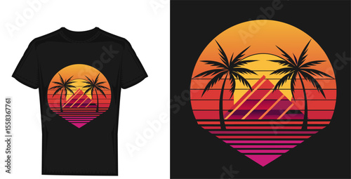 Summer vacation holiday surfing adventure vector typography illustration for black and white t-shirt graphic for man and woman