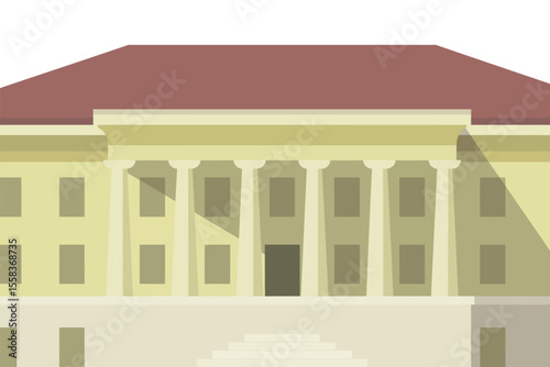 Classic Architecture Building Facade Illustration