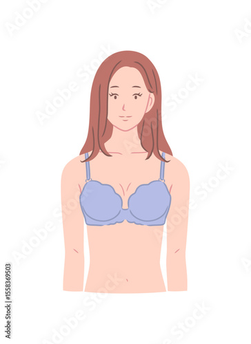 下着を着た女性のイラスト素材