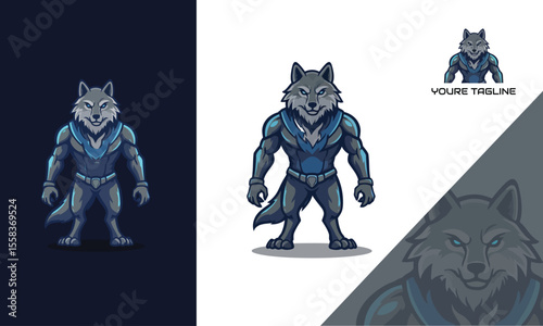 Cyber Wolf Mascot Illustration vector