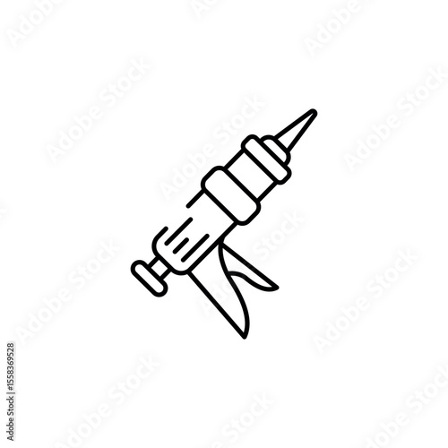 Caulking Gun icon design with white background stock illustration