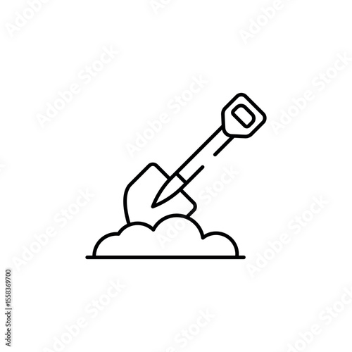 Shovel icon design with white background stock illustration