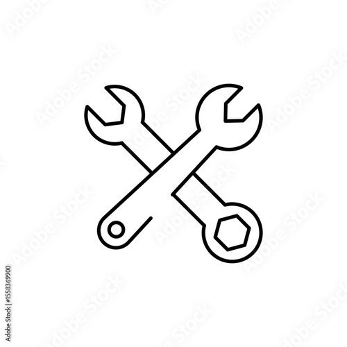 Wrench icon design with white background stock illustration