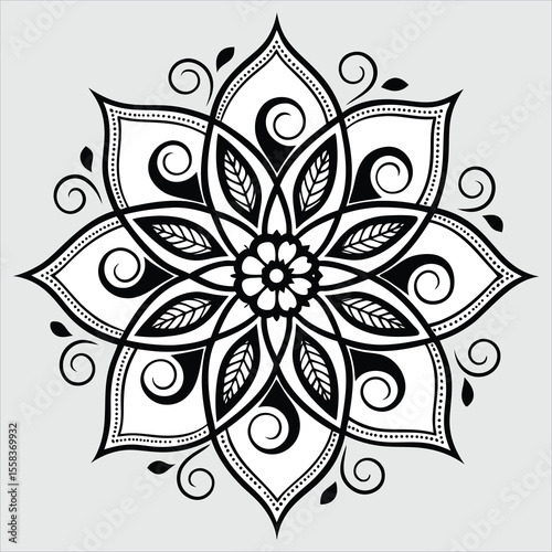 Vector doodle mandala . Ornamental luxury mandala Mandala Line Illustration . various mandala . Mandala Pattern Designs . Henna mandala. Mehndi style. Decorative pattern in oriental style.