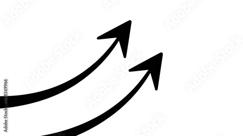 Free Download Black curved arrow up. Long arrow. direction symbol isolated on transparent white background  - GFXLoad