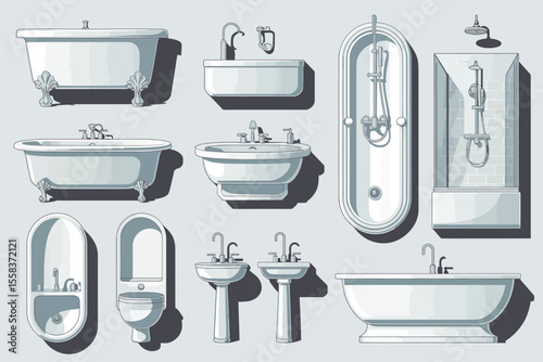 Collection of Classic Bathroom Fixtures