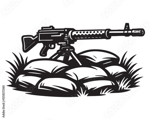 Machine Gun with Sandbags