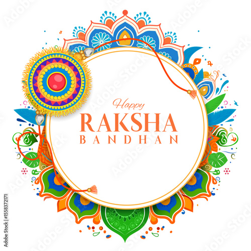 vector illustration of Rakhi background for Indian festival Raksha bandhan celebration