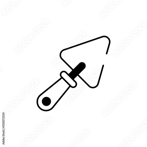 Trowel icon design with white background stock illustration
