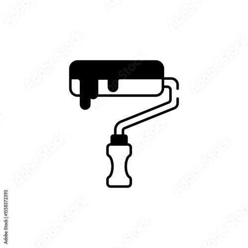 Paint Roller icon design with white background stock illustration