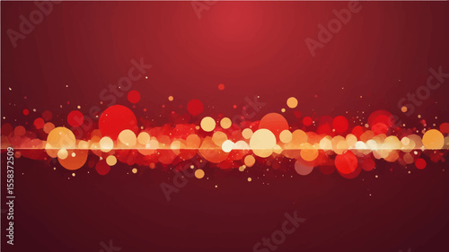 Shiny red abstract background with bubbles and festive holiday design