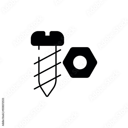 Bolts icon design with white background stock illustration