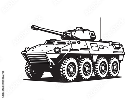 Armored Military Vehicle Vector