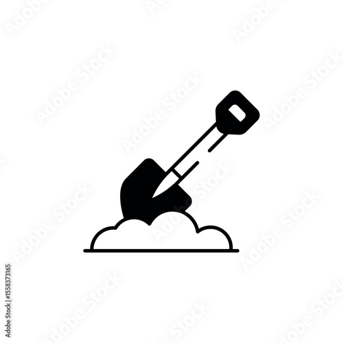 Shovel icon design with white background stock illustration