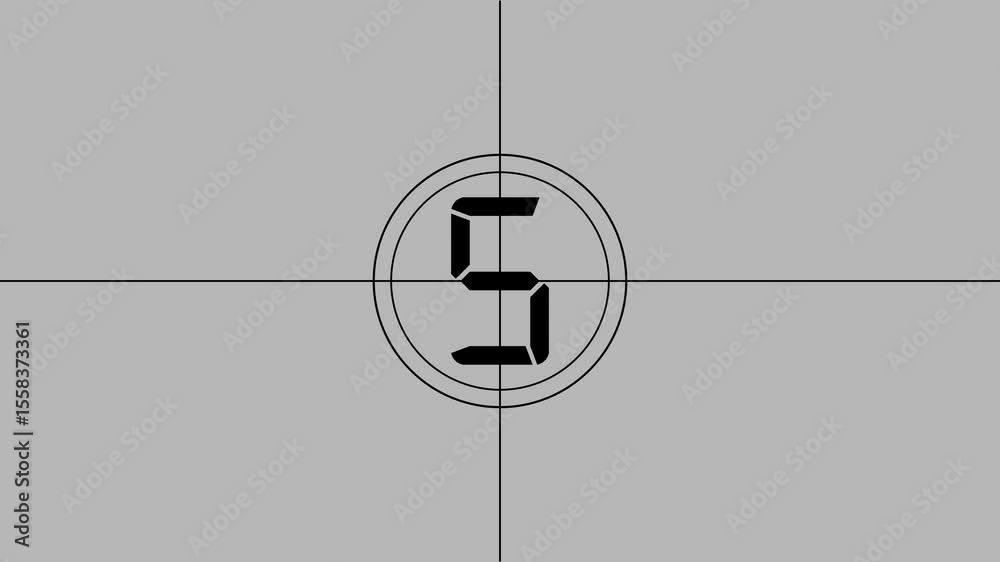 10 second countdown old movie opening animation. countdown timer 10 seconds animation retro projector style from ten to zero,