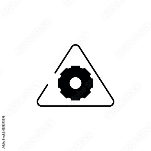 Construction Site Sign icon design with white background stock illustration
