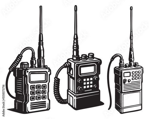 Military Radios Communication vector illustration
