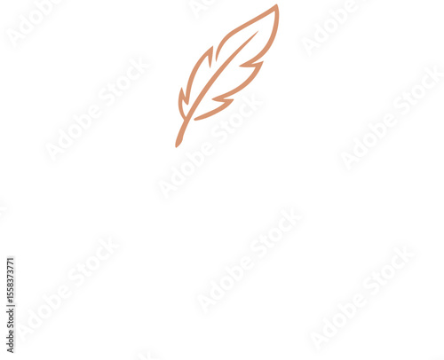 Elegant Orange Feather Logo for Nature-Inspired or Writing Brand