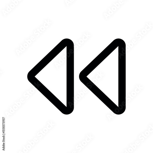 Arrow icon with two directional points, forward and backward symbols, navigation concept, dynamic action and progress icon