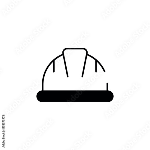 Hard Hat icon design with white background stock illustration