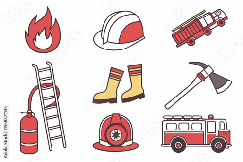 a-set-of-16-fire-department-icons---flame--hose--t
