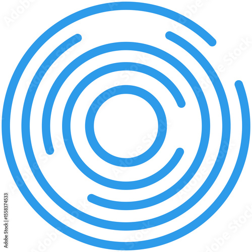 Abstract Blue Circular Maze Graphic