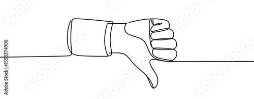 Single Line Drawing of a Disapproving Hand Gesture