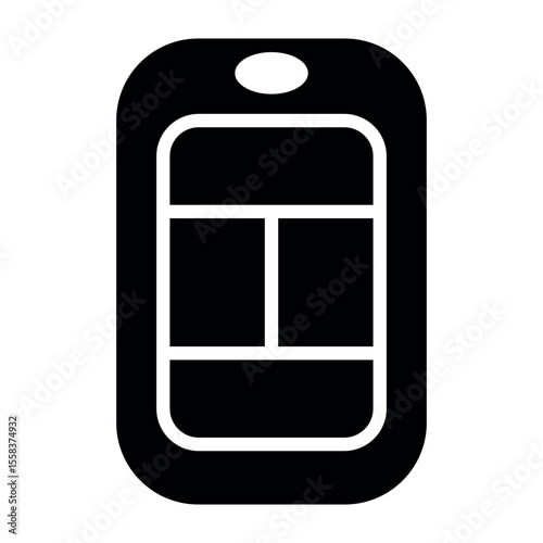 Car key and keychain, security key, key ring, symbol of access, house key with keychain for ownership or unlocking icon