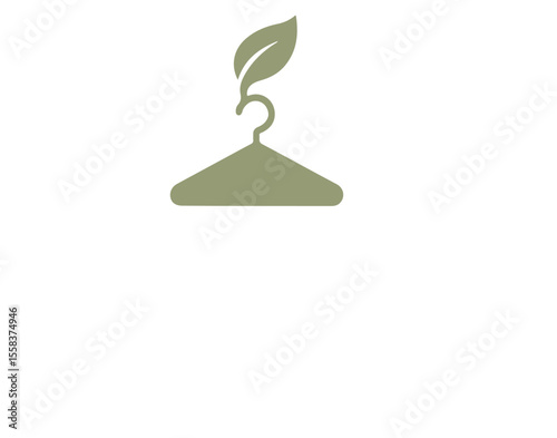 Eco-Friendly Fashion Hanger with Leaf Motif Logo