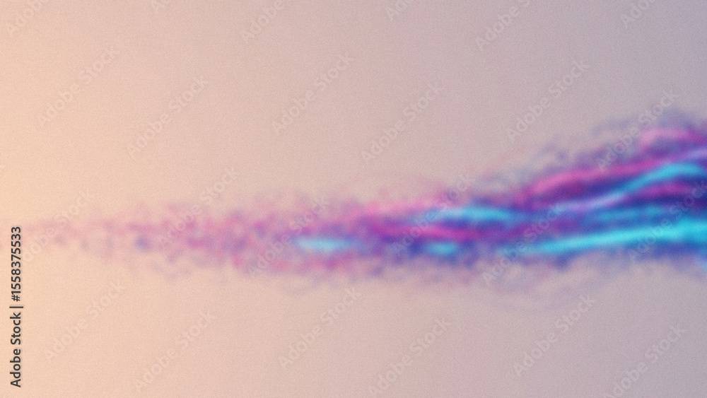 Obraz premium Abstract blurred background featuring a wavy pattern with teal and pink hues on a soft peach backdrop