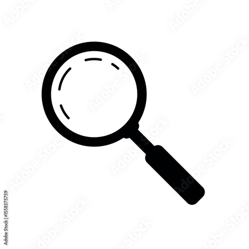 Magnifying glass icon, search symbol, vector illustration of a magnifier used for zooming in, focusing, or exploring content icon