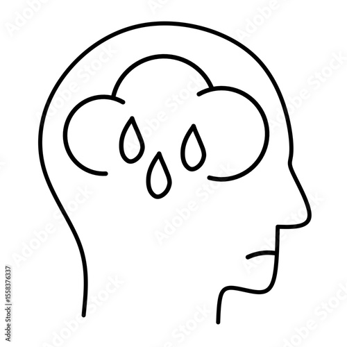 mood brain vector icon