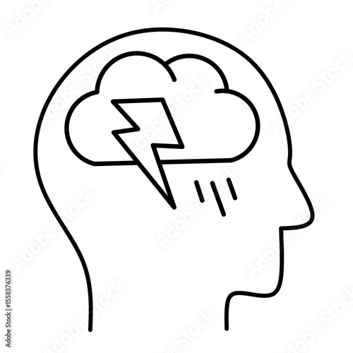 mood brain vector icon