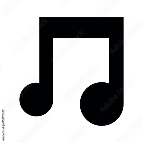 Different music notes icons displayed in black on white background, representing rhythm, melody, sound, and musical composition icon