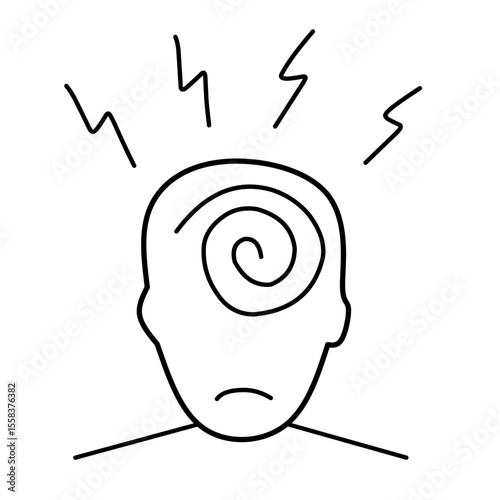 mood brain vector icon