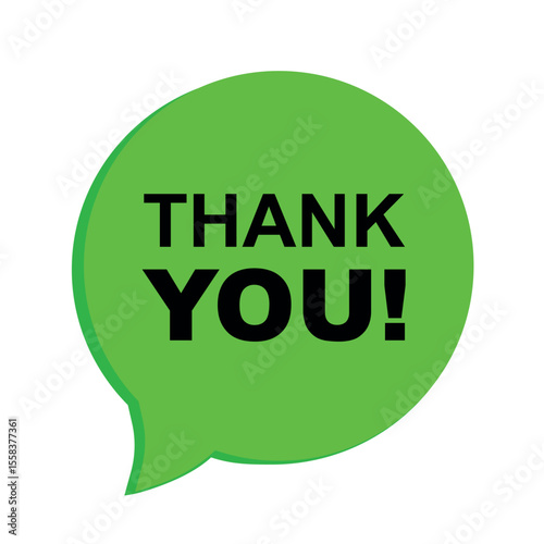 Gratitude expression in speech bubbles with thank you text, different colors and styles, communication icon
