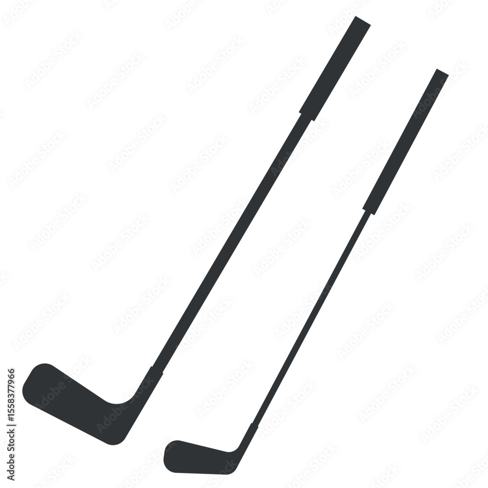 Obraz premium golf wedge and club icon with ball on white background, golf equipment icon with ball for sports and competition icon