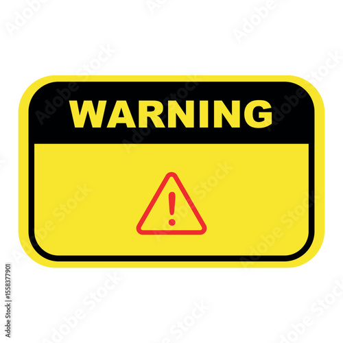 warning signs with exclamation mark in yellow triangle, caution icon with alert in a warning symbol icon