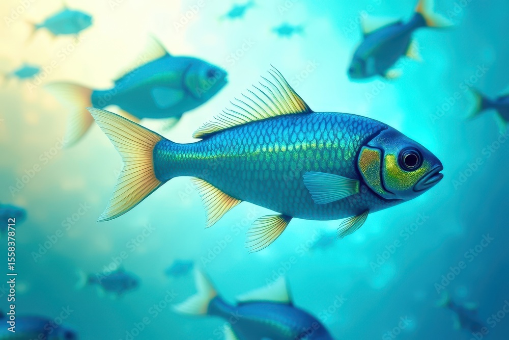 Naklejka premium tropical fish in aquarium